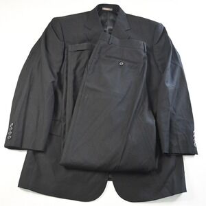 Zandello 42R 33x32 Black Windowpane Mens Jacket Pants Suit